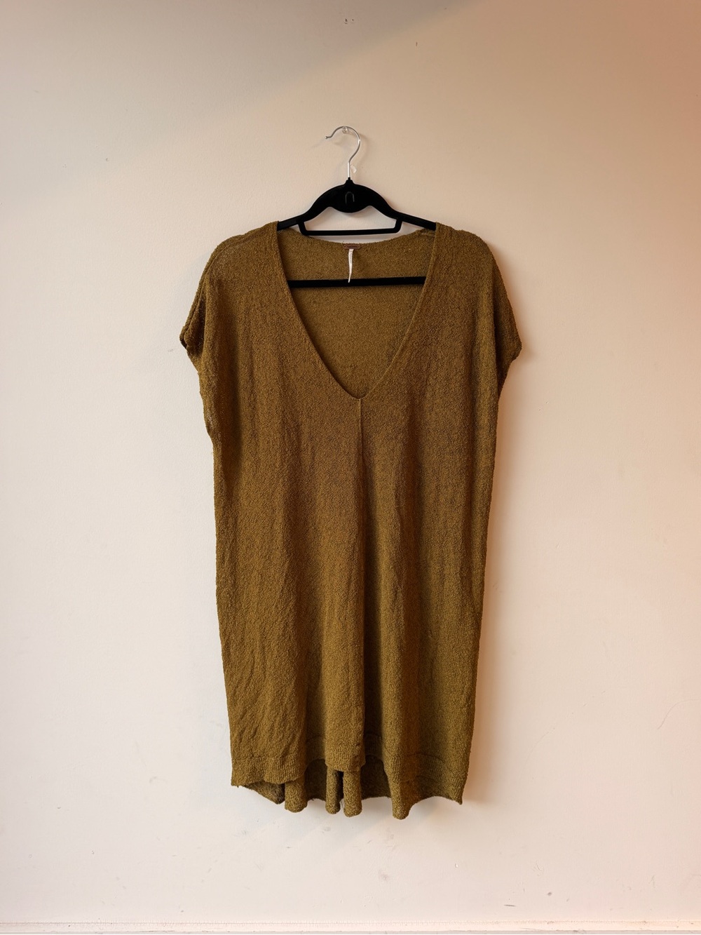 Free People Olive V-Neck Tunic Top
